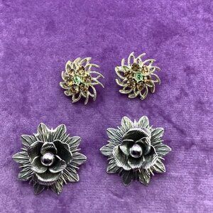 Vintage Coro Clip Earrings two Pair